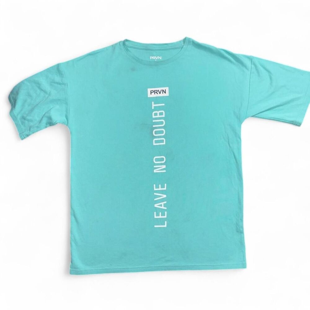 PRVN Leave No Doubt Teal/Mint Cotton Men's graphic t shirt Size Small